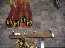 Gestaltung Chorwand 1980, Foto Willi Bürgi